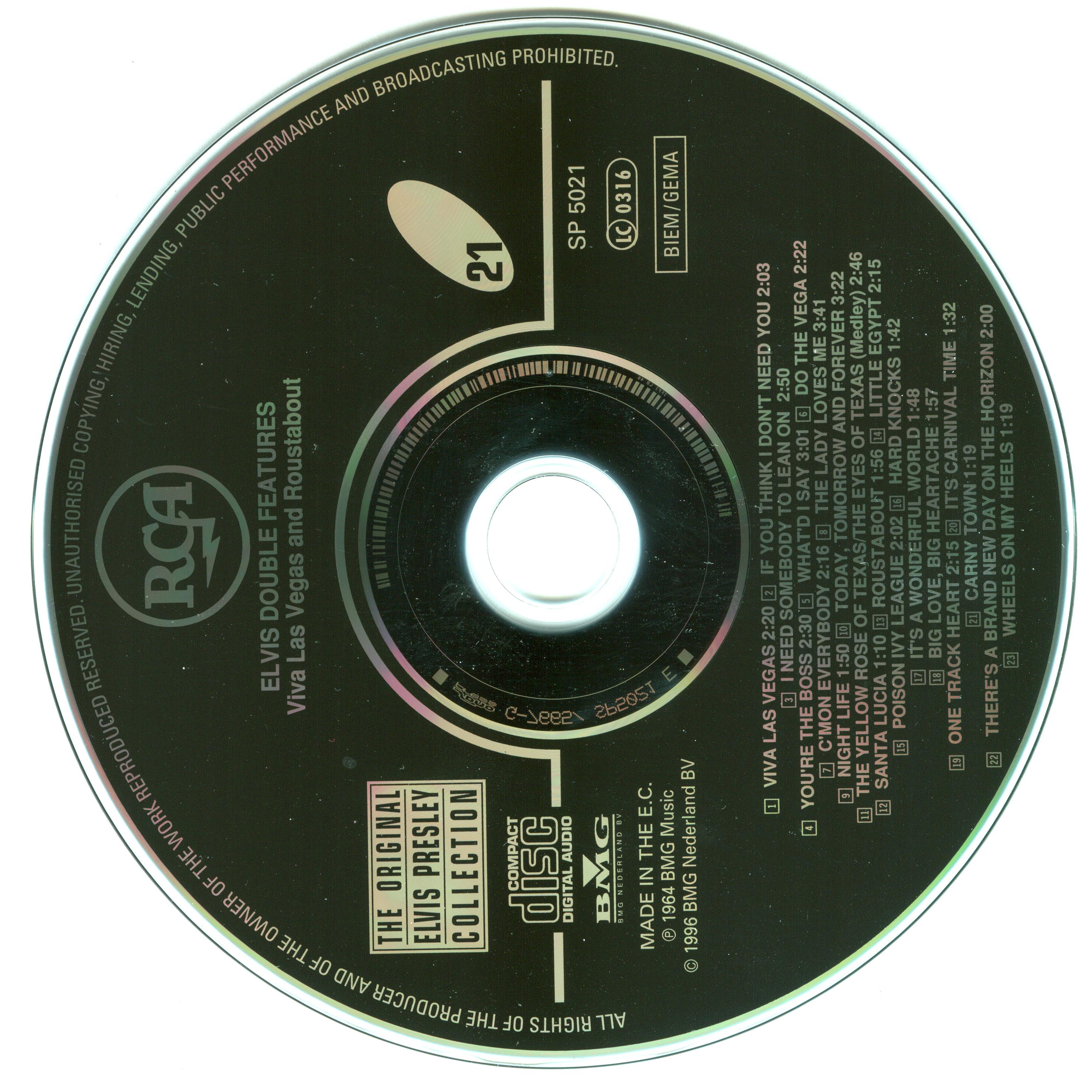 Elvis Presley  The Original Elvis Presley Collection 21; Love in Las Vegas, Roustabout : CD